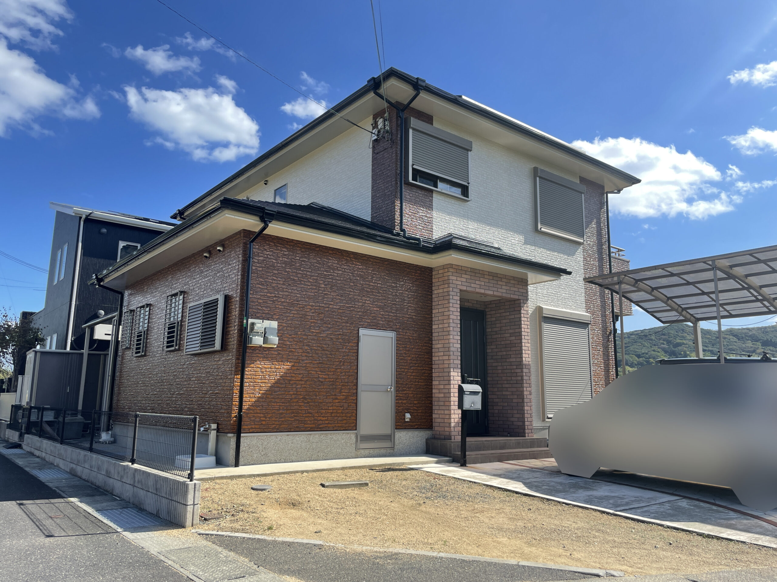 ガイソー淡路島店で洲本市の外壁塗装と屋根塗装を行いました！レンガ柄のデザインを外壁塗装で再現！優秀賞を受賞しました！