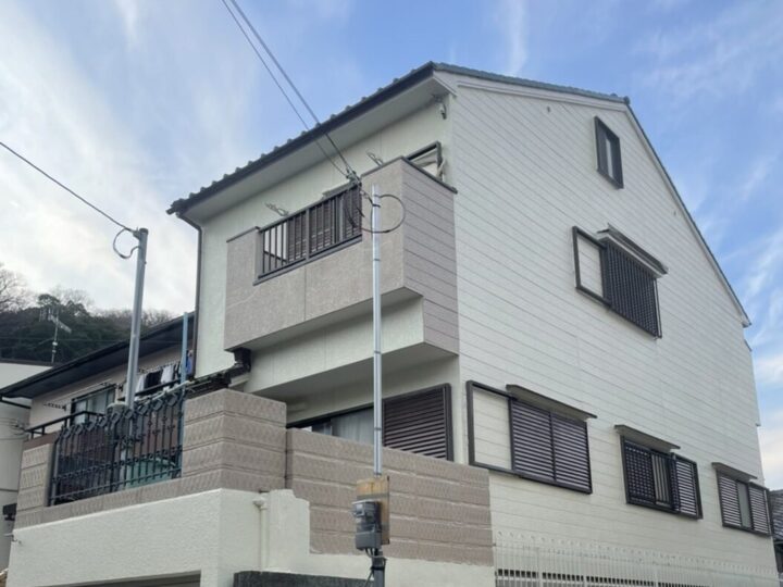 神戸市須磨区　I様邸　外壁塗装により明るい印象に！