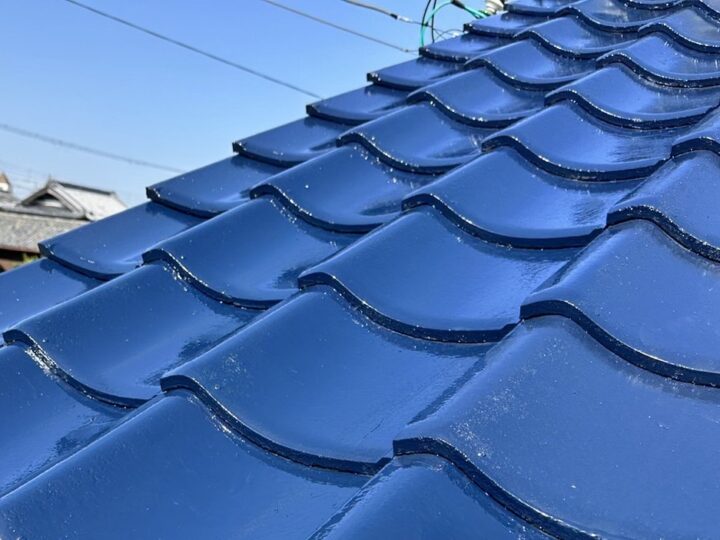南あわじ市　E様邸　鮮やかなブルーの屋根に仕上がりました！
