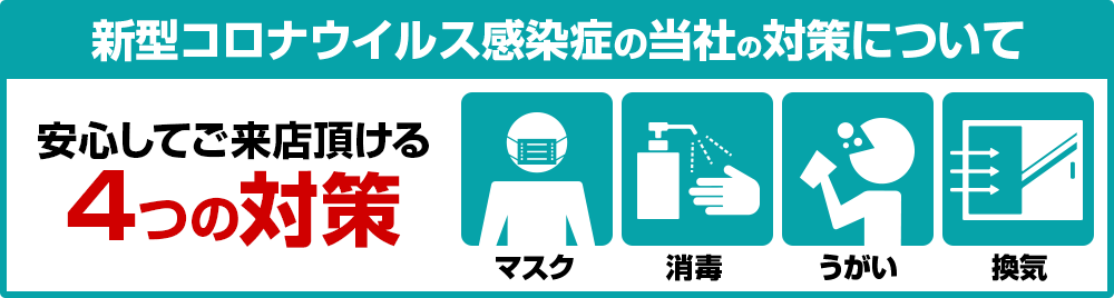 新型コロナウィルス徹底対策中
